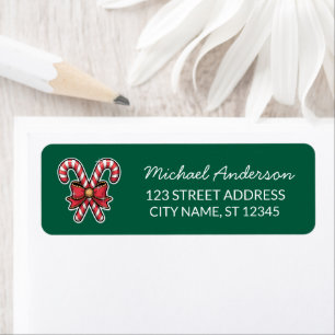Prettig kerstfeest Holiday Kerststok Retouradres Etiket