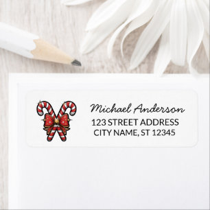 Prettig kerstfeest Holiday Kerststok Retouradres Etiket