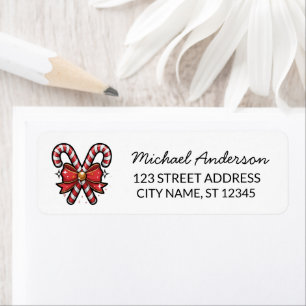 Prettig kerstfeest Holiday Kerststok Retouradres Etiket