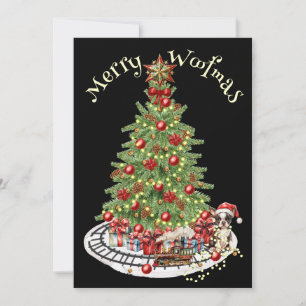 Prettig Kerstfeest Hond Design- Boston Terrier Feestdagenkaart