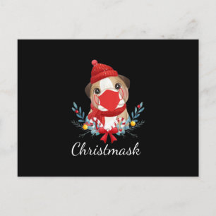 Prettig kerstfeest hondenliefhebber Bulldog met mo Feestdagenkaart