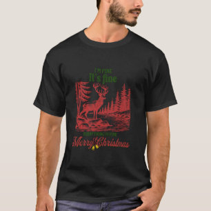 Prettig kerstfeest Humor Rendier Vakantie Rush All T-shirt