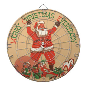 Prettig kerstfeest iedereen! Vintage Kerstman Dartbord