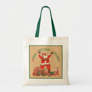 Prettig kerstfeest iedereen! Vintage Sinterklaas Tote Bag
