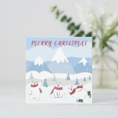 Prettig kerstfeest Ijsberen Feestdagenkaart (Staand voorkant)