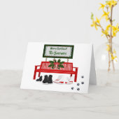 Prettig kerstfeest IJsschaatsen Groet Kerstlied Kaart (Gele Bloem)