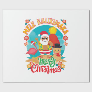Prettig Kerstfeest in Hawaï met een Mele Kalikimak Cadeaupapier