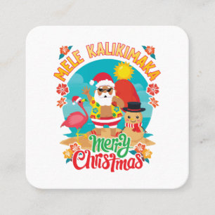 Prettig Kerstfeest in Hawaï met een Mele Kalikimak Vierkante Visitekaartje