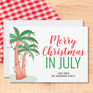 Prettig kerstfeest in juli feestdagenkaart