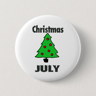 Prettig kerstfeest in juli-feestje Funny zomer Ker Ronde Button 5,7 Cm