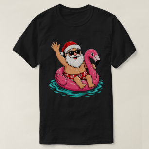 Prettig kerstfeest in juli Tropische flamingo kers T-shirt