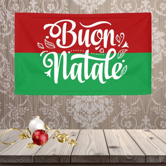Prettig Kerstfeest Italiaans Gelukkig Kerstmis Spandoek