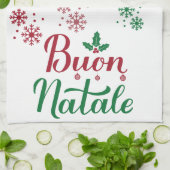 Prettig Kerstfeest Italiaans Gelukkig Kerstmis Theedoek (Gevouwen)