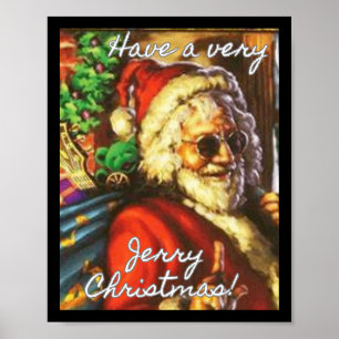 Prettig Kerstfeest Jerry Garcia Kerstman Vakantie Poster