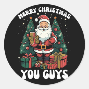 Prettig kerstfeest jongens Sinterklaas Ronde Sticker