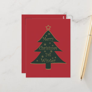 Prettig kerstfeest jullie versierde pijnboom briefkaart