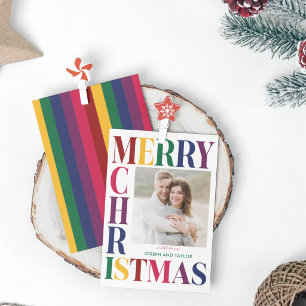 Prettig kerstfeest Juweeltoon Typografie Vierkante Feestdagenkaart