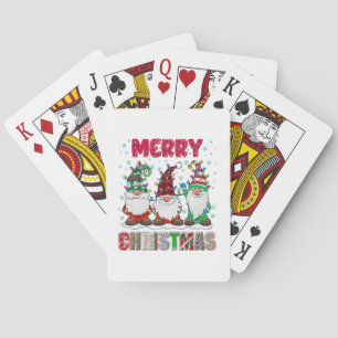 Prettig kerstfeest Kabouter Familie Grappige Kerst Pokerkaarten