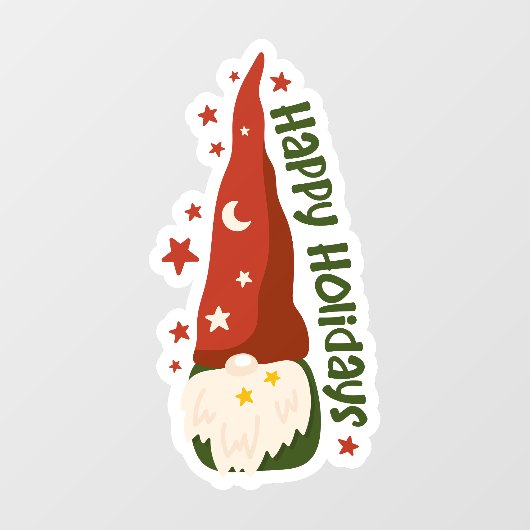 Prettig Kerstfeest Kabouter Raamsticker (Vel)