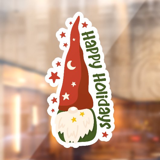 Prettig Kerstfeest Kabouter Raamsticker (Vel 2)