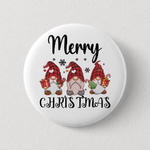 Prettig kerstfeest Kaboutermannetjes Kerst Kaboute Ronde Button 5,7 Cm