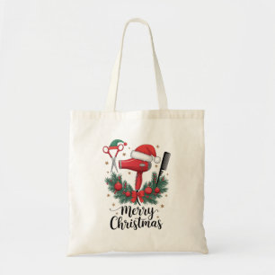 Prettig kerstfeest kapper Kapsalon Kerst Haar Tote Bag