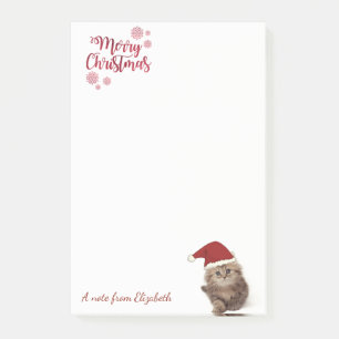 Prettig Kerstfeest,Kat Met Kerstman Hoed-Personali Post-it® Notes