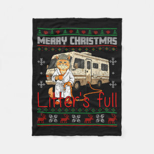 Prettig kerstfeest katten vol lelijk truitje Kerst Fleece Deken
