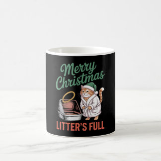 Prettig kerstfeest kattenbak Kerstmis Koffiemok