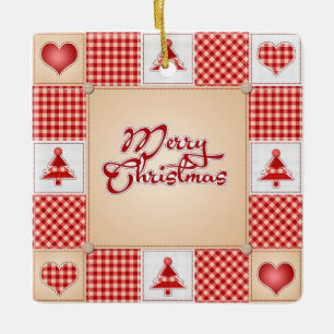 Prettig kerstfeest keramisch ornament