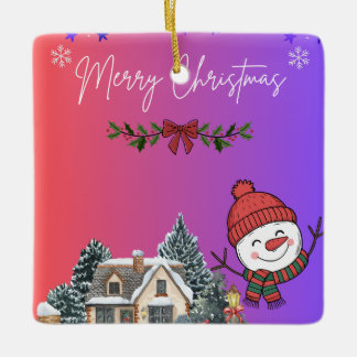 Prettig kerstfeest keramisch ornament