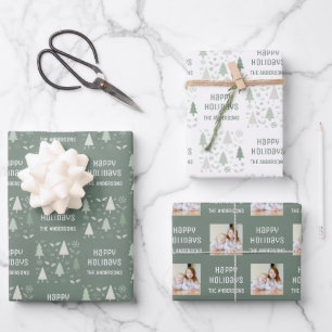 Prettig Kerstfeest Kerst Foto Sagegroen Inpakpapier Vel