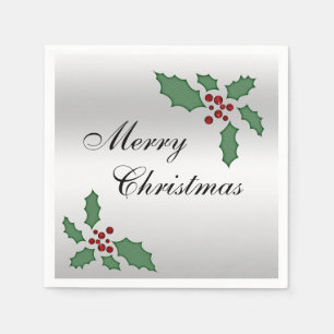 "Prettig kerstfeest" Kerst Hulst & Bessen Servetten