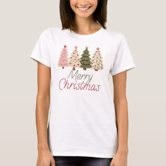 Prettig kerstfeest, kerstbomen t-shirt