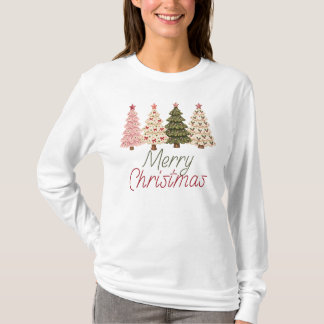 Prettig kerstfeest, kerstbomen t-shirt