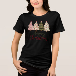 Prettig kerstfeest, kerstbomen Tri-Blend shirt