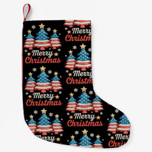 Prettig kerstfeest Kerstboom Amerikaanse Vlag VS Kleine Kerstsok