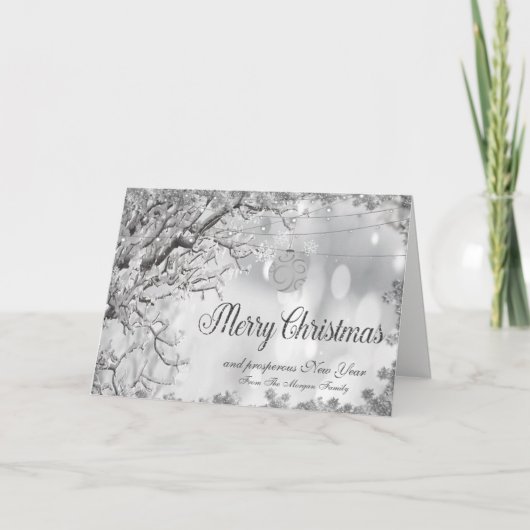 Prettig kerstfeest,Kerstboom, Bal Feestdagen Kaart (Voorkant)