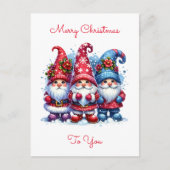 Prettig Kerstfeest | Kerstgnomen Feestdagenkaart (Voorkant)