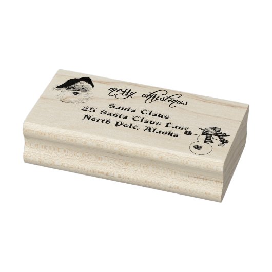 Prettig kerstfeest Kerstman Adres Noordpool Rubberstempel (Stempel)