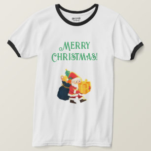 Prettig Kerstfeest Kerstman Cadeaus Ringer T-shirt