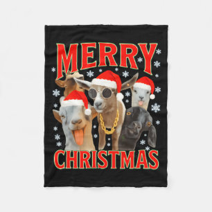 Prettig kerstfeest Kerstman Geit Grappig Kerstmis Fleece Deken