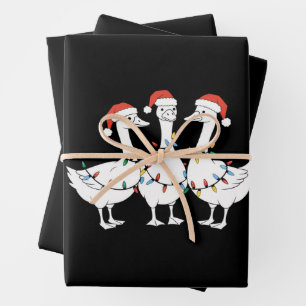 Prettig kerstfeest Kerstman Hoed Eenden Vakantie K Inpakpapier Vel