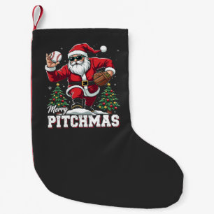Prettig Kerstfeest Kerstman Honkbal Liefhebber Kleine Kerstsok