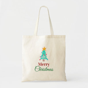 Prettig kerstfeest kind kunst tote bag