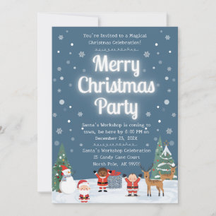 Prettig kerstfeest kinderfeest Kerstman werkplaats Kaart