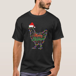 Prettig kerstfeest Kip Grappige Kip Kerstman Hoed  T-shirt