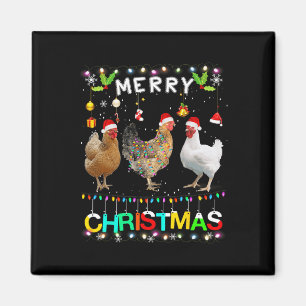 Prettig kerstfeest Kip Kerstman Hoed Lichten Kerst Magneet