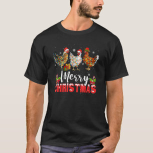 Prettig kerstfeest Kip Santa hoed lichten Kerstmis T-shirt
