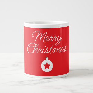 Prettig kerstfeest Klassiek Uniek Minimalistisch E Extra Grote Beker